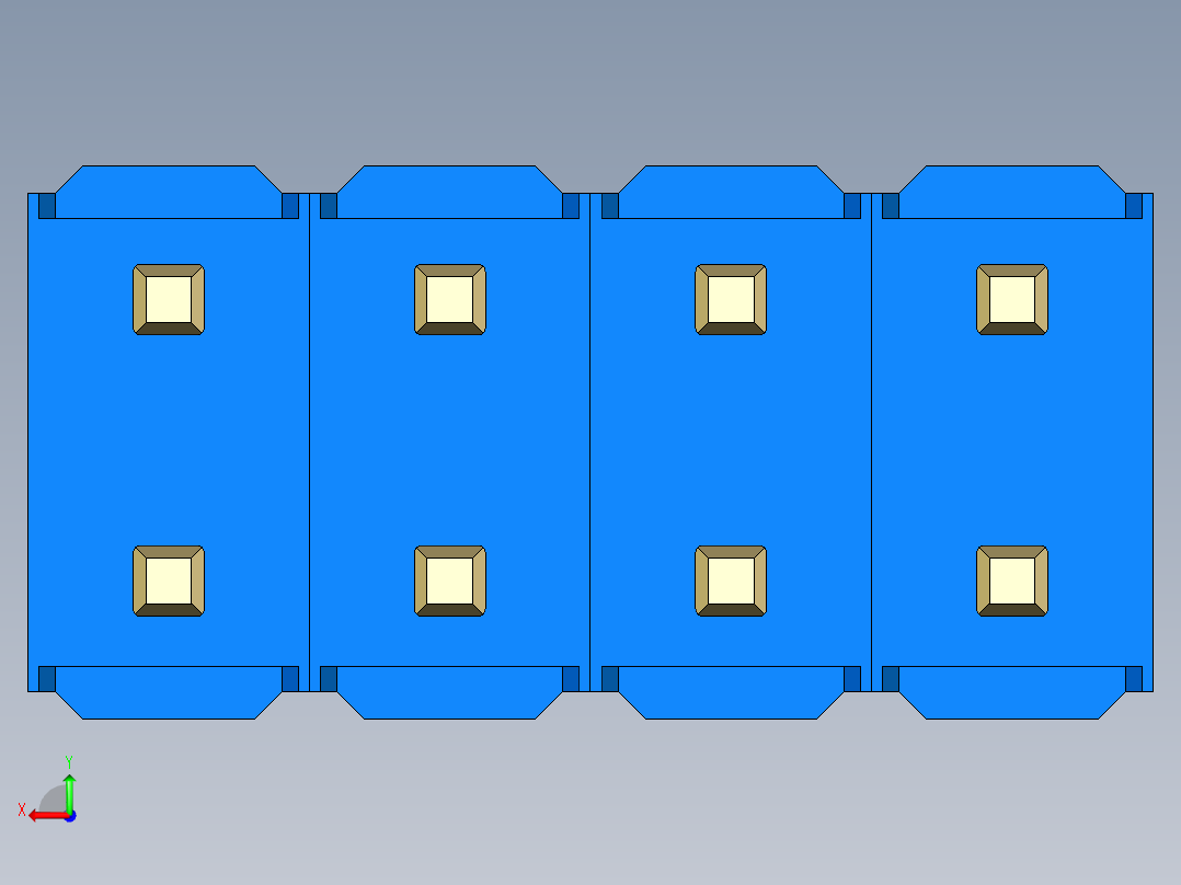 彩色公头100mil（2.54mm）系列-DS1021_blue_2x04p_100mil_Type43_rev1.0后视图