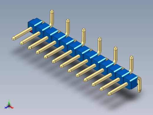 彩色公排针 100mil 2.54mm 系列-DS1022_blue_13p_100mil_Type_SMT_R2_rev1.0