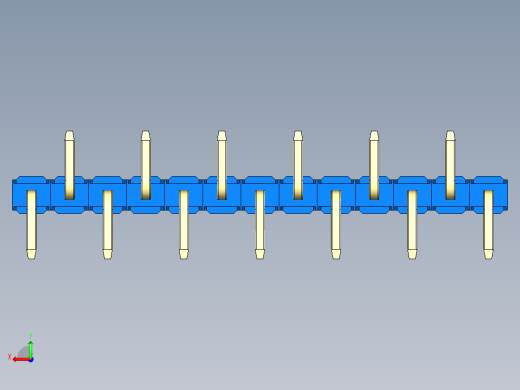 彩色公排针 100mil 2.54mm 系列-DS1022_blue_13p_100mil_Type_SMT_R2_rev1.0后视缩略图