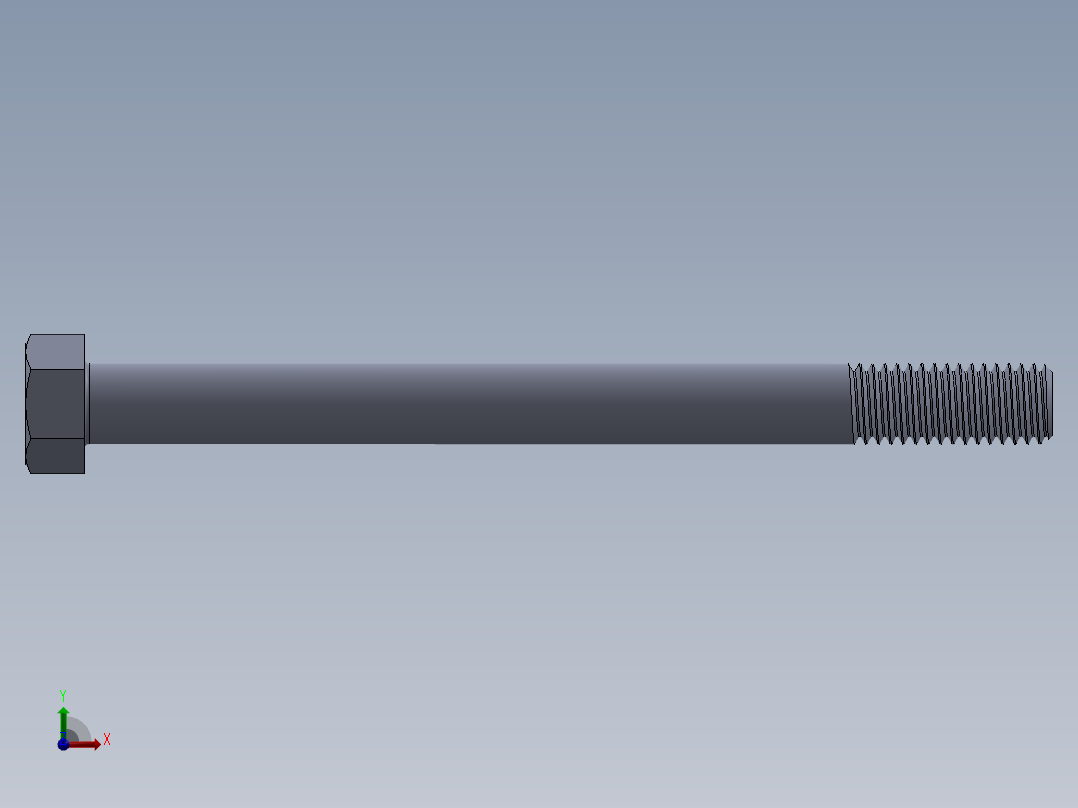 UNC 六角螺栓-Hex Bolt 0.500-13 x 6.SLDPRT前视图