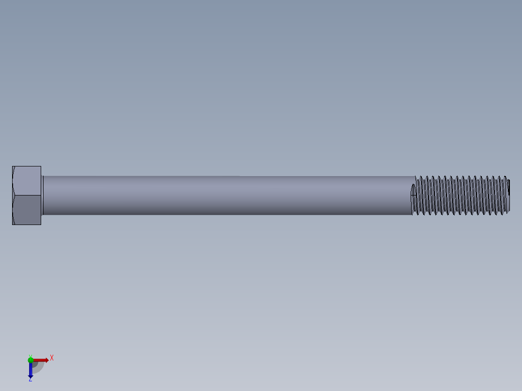 UNC 六角螺栓-Hex Bolt 0.500-13 x 6.SLDPRT俯视图