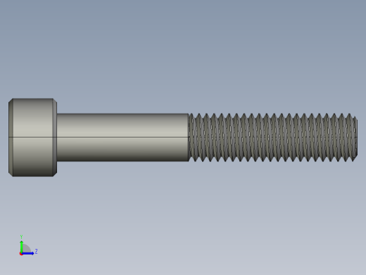 M8 x 1.25mm Thread 50mm LONG SOCKET HEAD CAP SCREW.STEP左视缩略图