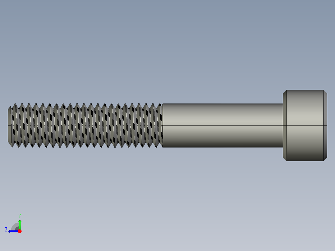 M8 x 1.25mm Thread 50mm LONG SOCKET HEAD CAP SCREW.STEP右视图