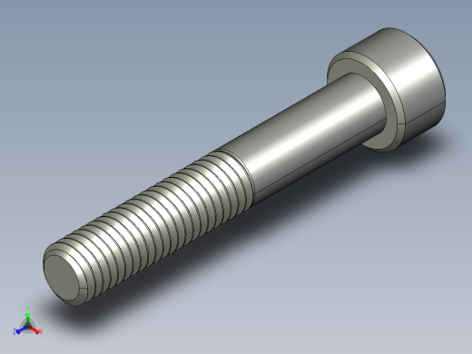 M8 x 1.25mm Thread 50mm LONG SOCKET HEAD CAP SCREW.STEP正等轴测缩略图