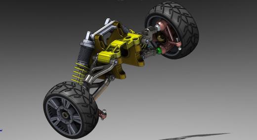 悬架系统（含轮胎 轮胎空气 弹簧 减震器 连杆）3D图纸 Solidworks设计缩略图