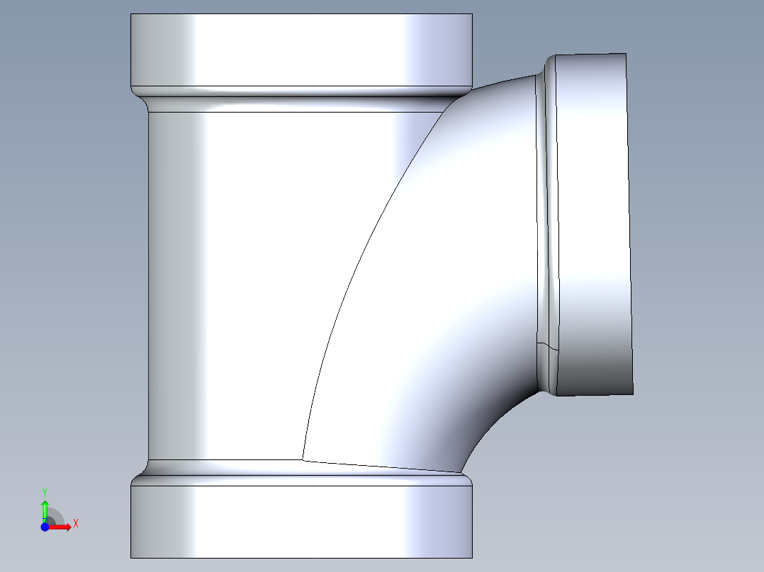 船舶管路系统S13_SeaDrainPLUS_SanitaryTee-SxSxS_37E161504_4in Sea Drain Plus - Sanitary Tee - SxS前视图