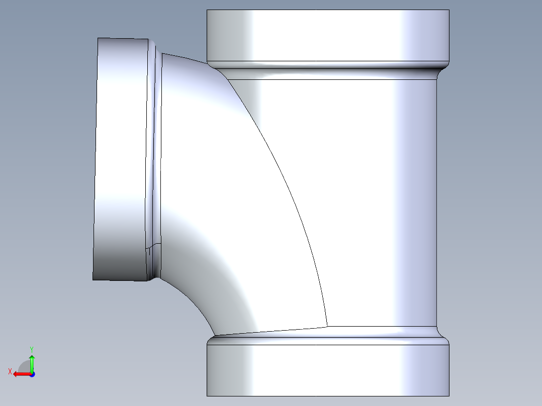 船舶管路系统S13_SeaDrainPLUS_SanitaryTee-SxSxS_37E161504_4in Sea Drain Plus - Sanitary Tee - SxS后视图