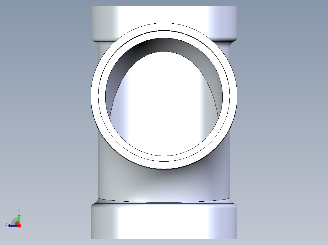 船舶管路系统S13_SeaDrainPLUS_SanitaryTee-SxSxS_37E161504_4in Sea Drain Plus - Sanitary Tee - SxS右视图