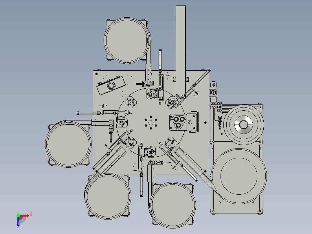 振动盘供料（圆盘式组装机）俯视图