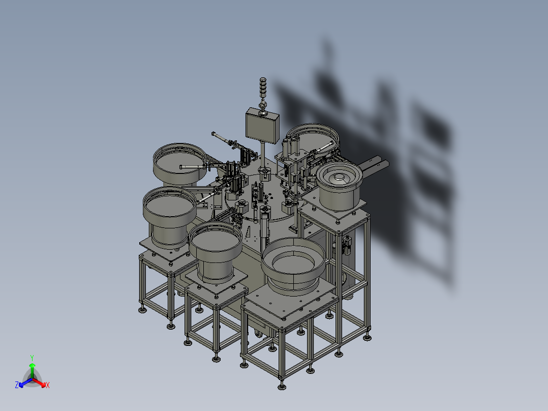 振动盘供料（圆盘式组装机）正等轴测图