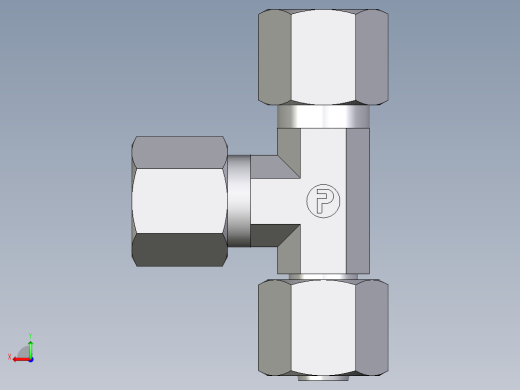 卡套式工业通用硬管接头EO_Swivel_nut_run_tee_EL08ZL71后视缩略图