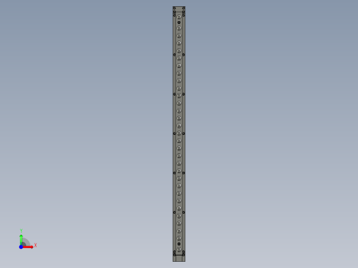 空氣浮上式萬向滾珠條(T溝型)AFU(A)-3D多系列多零件图纸模型前视缩略图