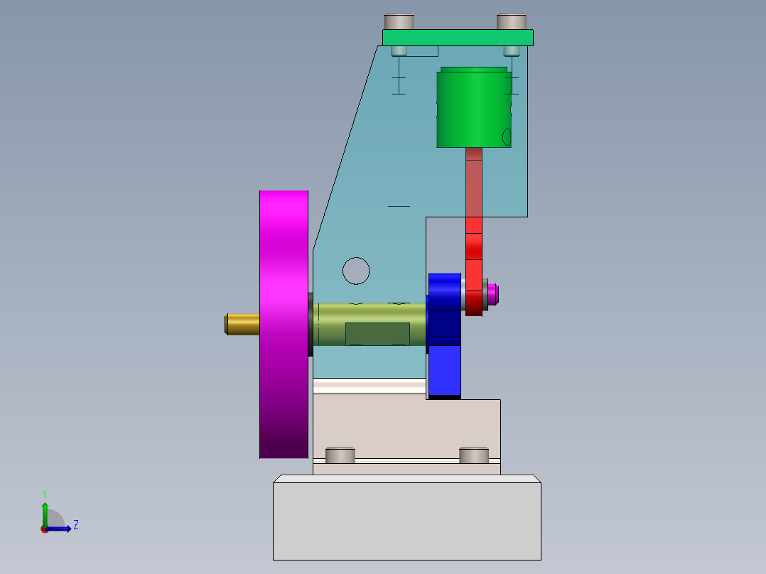 3D模型电机左视图