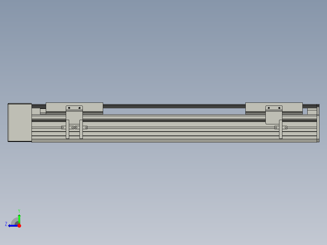 直线模组WG-LHA12-S400-R设计图纸右视图