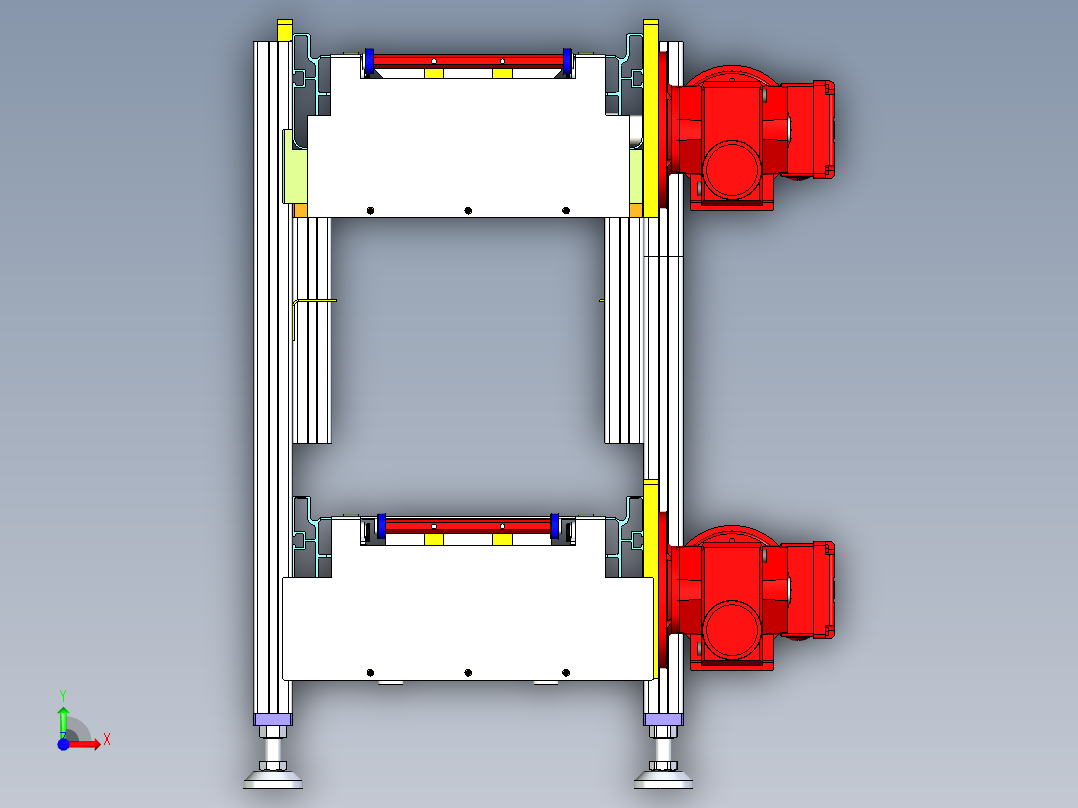 双动力滚筒线设计前视图