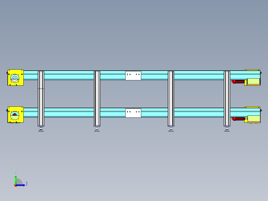双动力滚筒线设计左视图