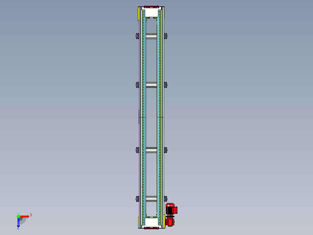 双动力滚筒线设计俯视图
