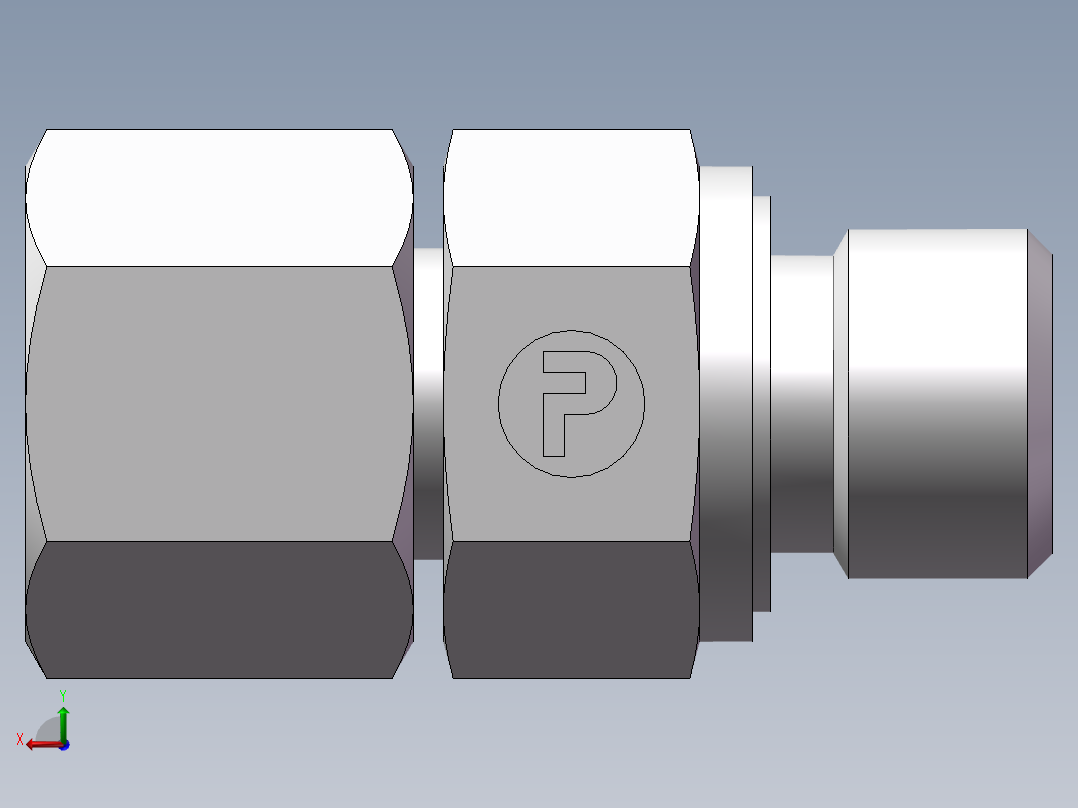 直通公制螺纹组合接头、2MD-14-16WD后视图
