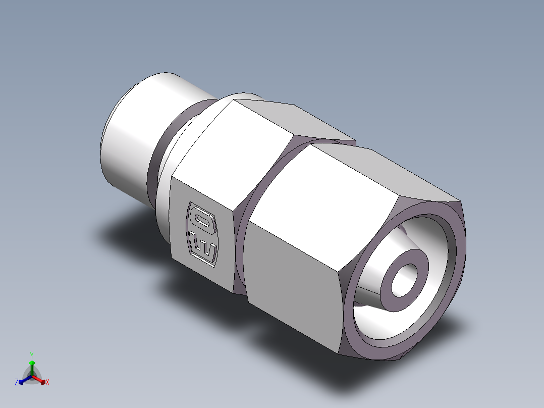 直通公制螺纹组合接头、2MD-14-16WD正等轴测图