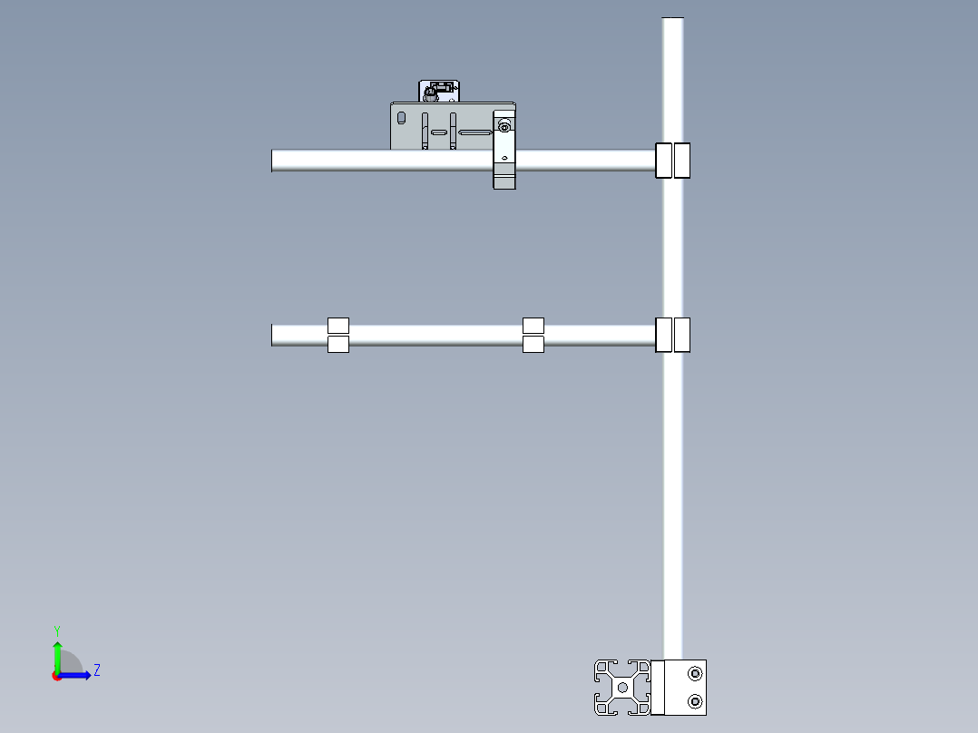 工业相机建议安装支架左视图