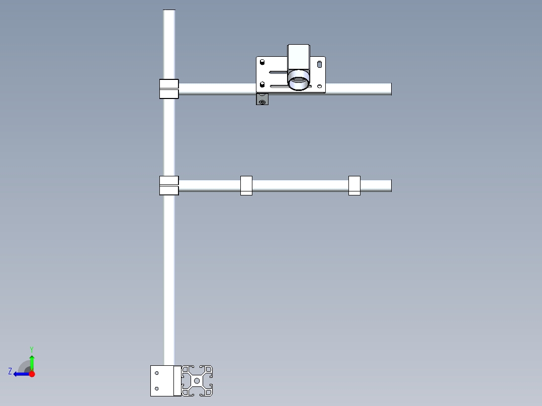 工业相机建议安装支架右视图