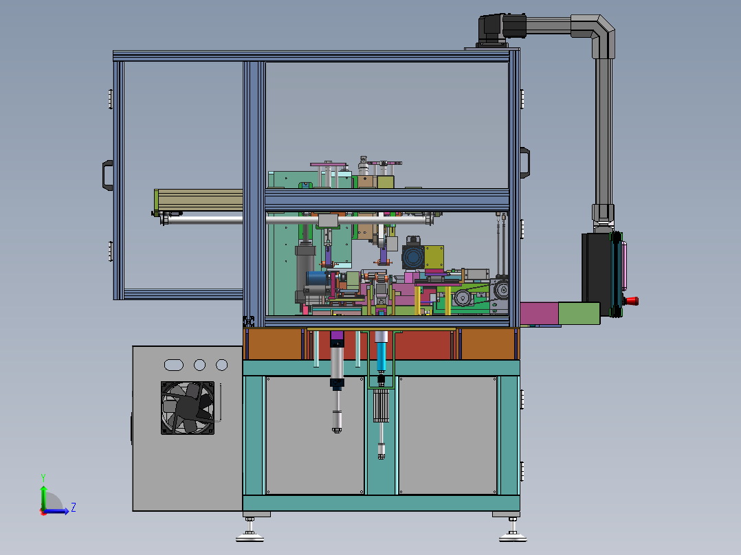 转子换向器端面车削机左视图