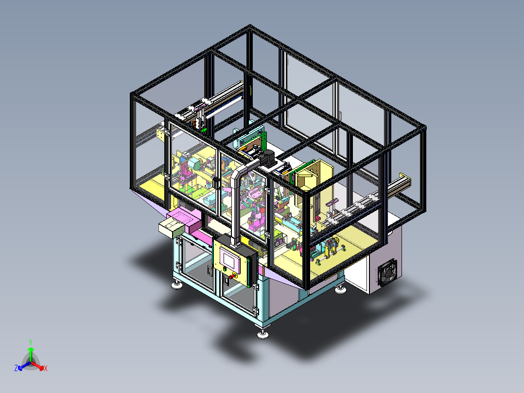 转子换向器端面车削机正等轴测图