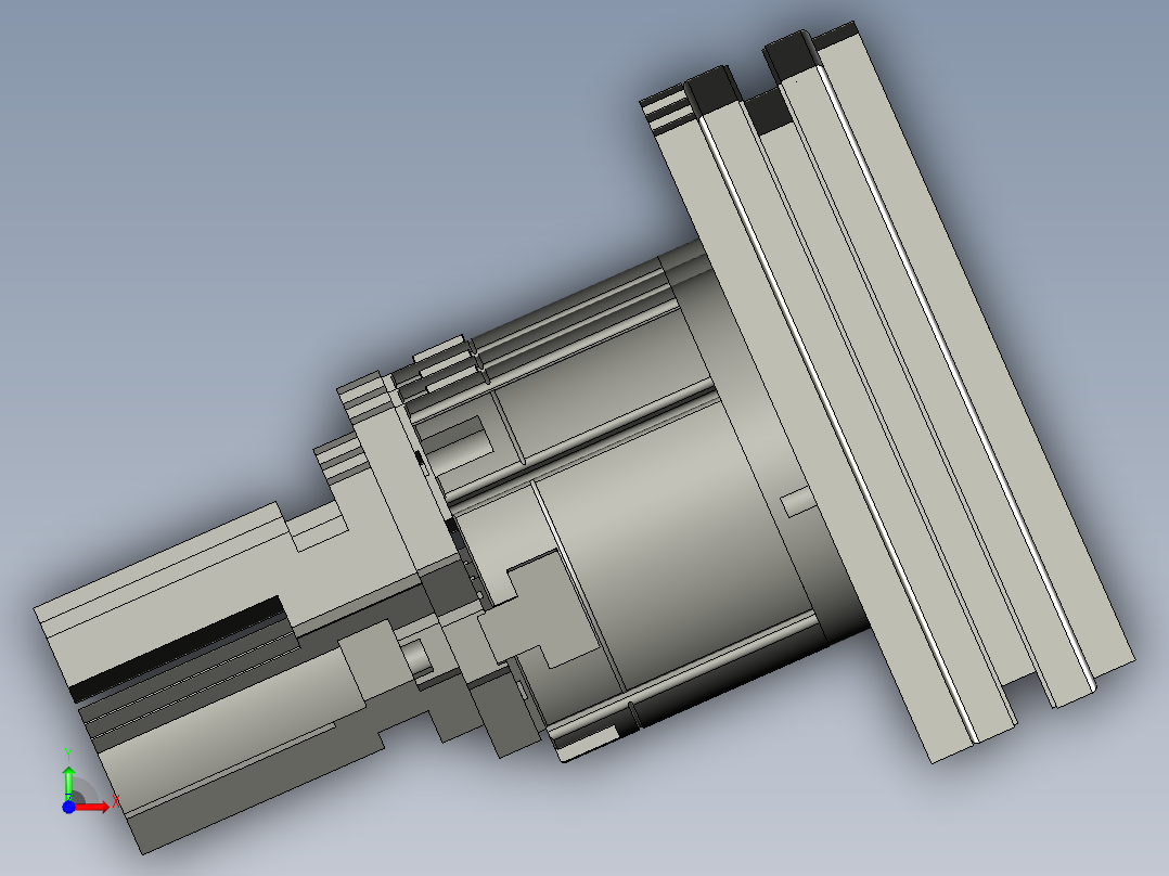 气动夹爪组件前视图