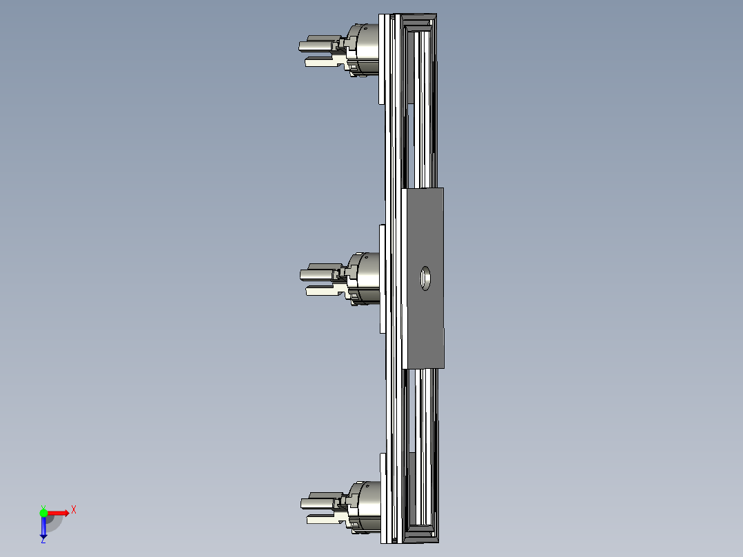 气动夹爪组件俯视图