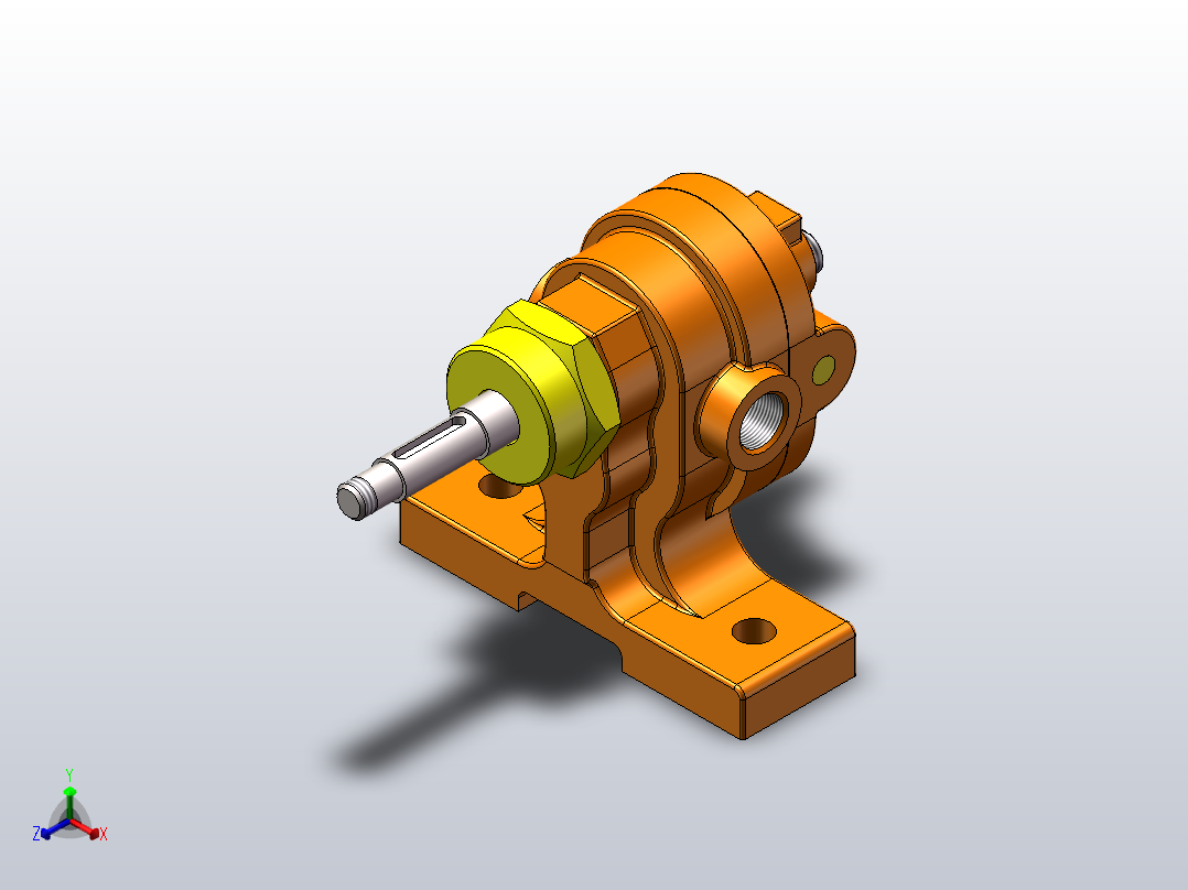 齿轮油泵SW2018正等轴测图