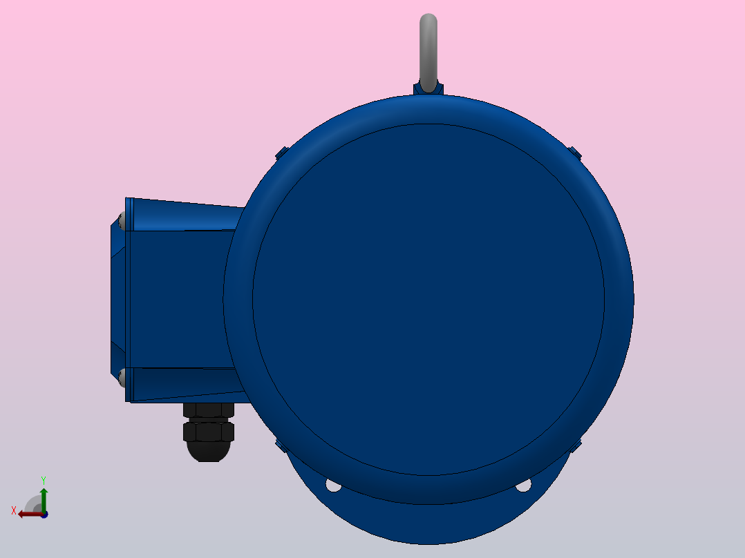 RXF77法兰轴伸式安装斜齿轮减速机RX77-Y11-4P-160M-M1-0°-Φ250后视图