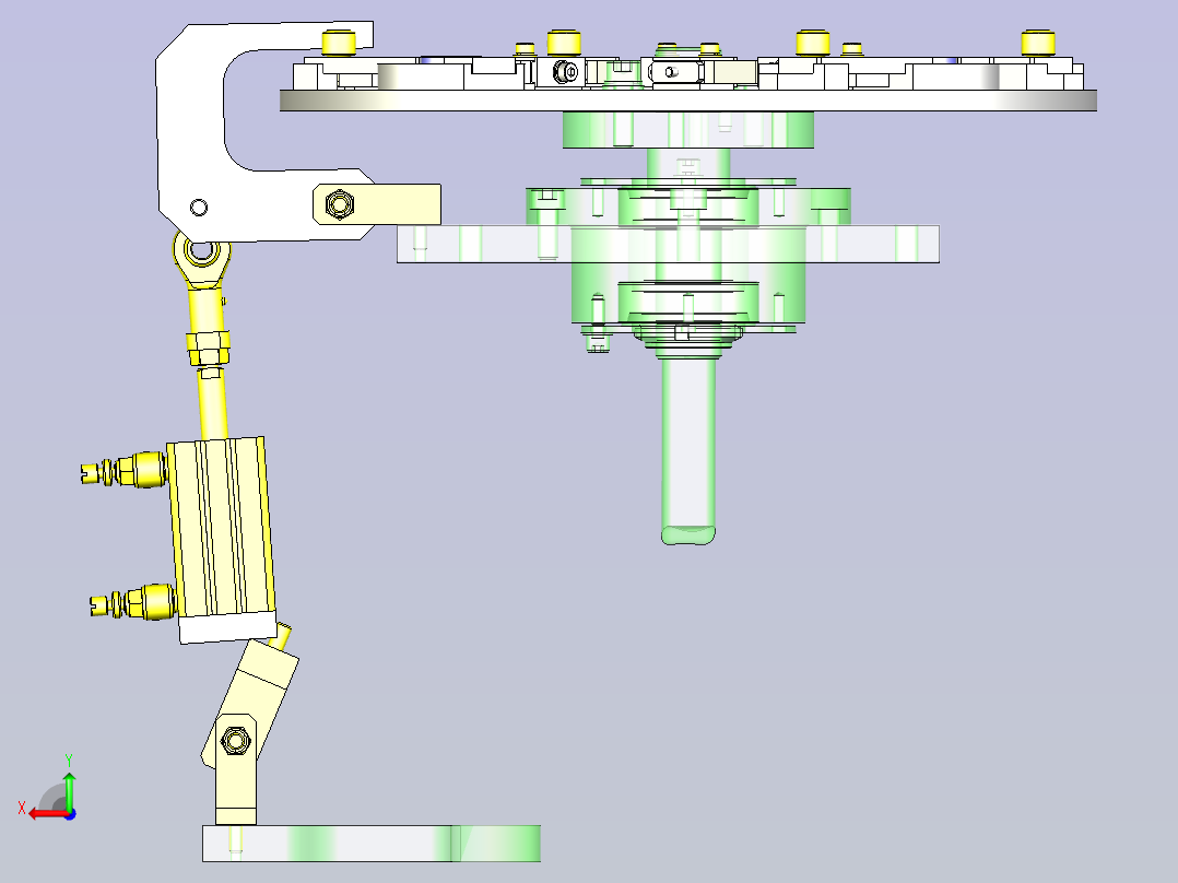 一款工件夹紧机构3D模型后视图