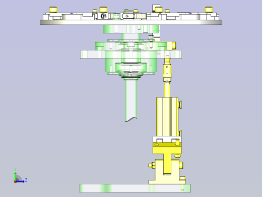 一款工件夹紧机构3D模型左视缩略图