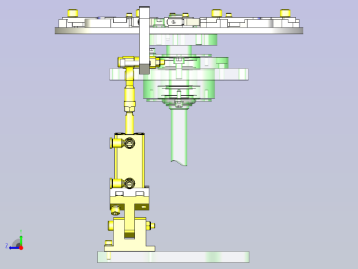 一款工件夹紧机构3D模型右视缩略图