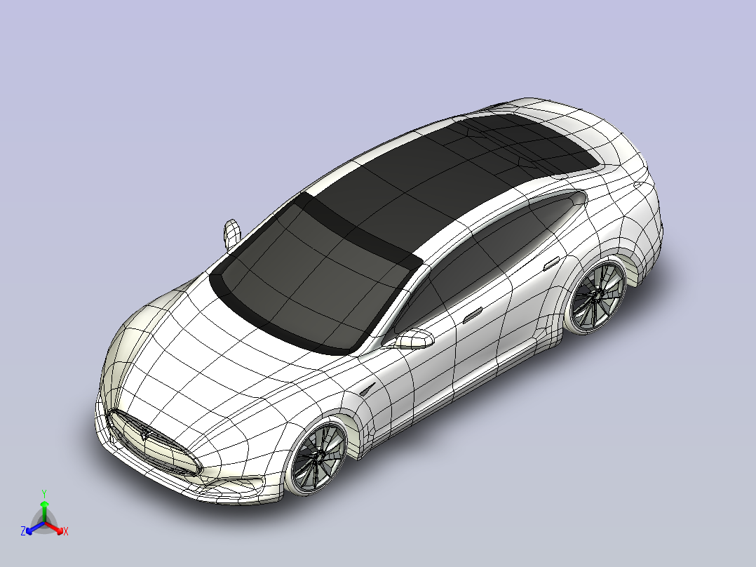 特斯拉Model s stp主视图