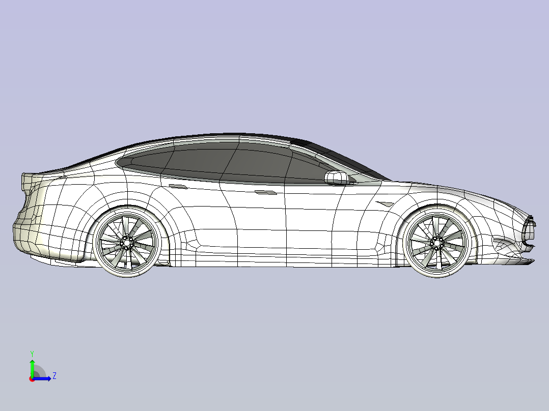 特斯拉Model s stp左视图