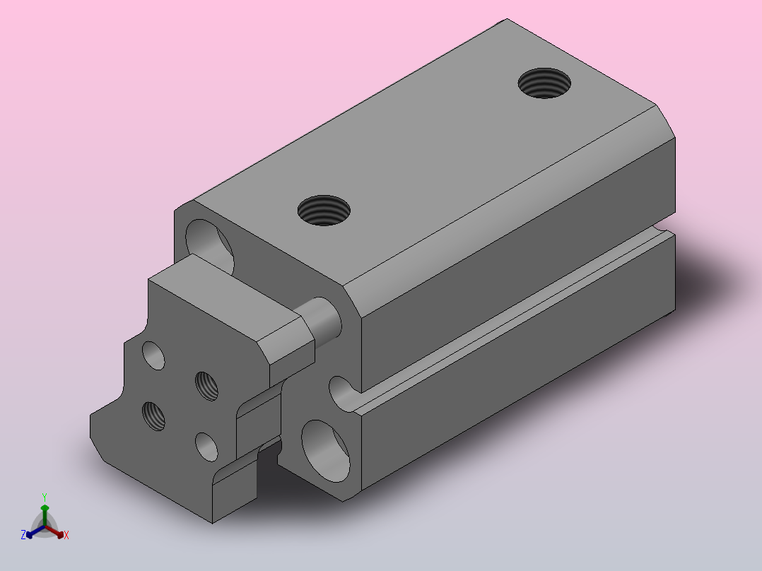 CQM薄型气缸╱导杆型 Φ12缸径[CDQMB12-20]主视图