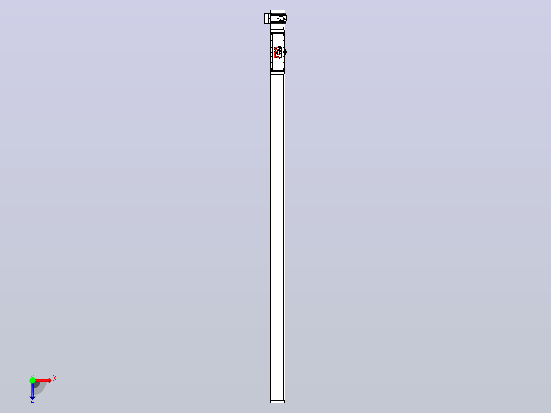 伺服电机集成皮带传动直线执行器TPA-OCB-120-224-L2550-RU-P75-N3俯视图