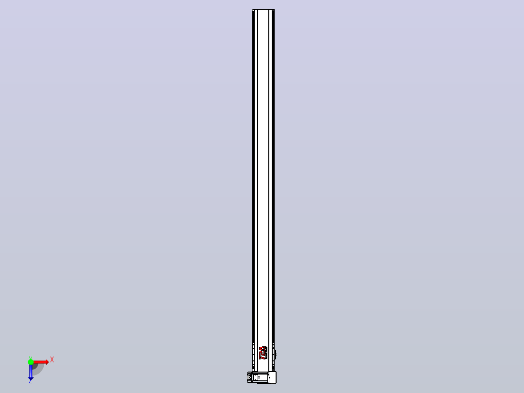 皮带直线轴半封闭可选导轨TPA-HNB-120D-110-L1750-RU-C-P40-N3俯视图