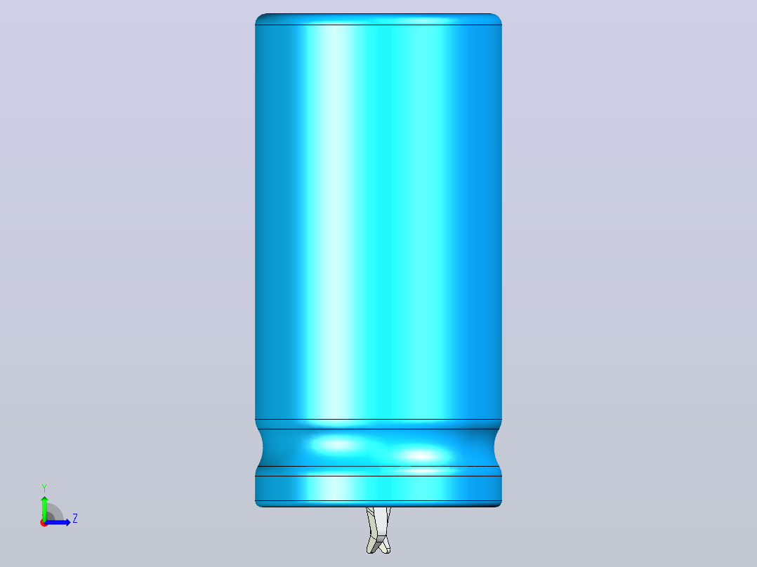 20 x 40蓝色BLUE1底片电解电容器左视图