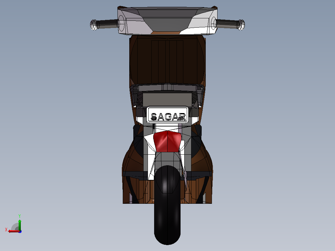电动车 电瓶车后视图