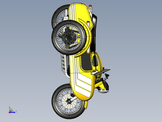 边三轮摩托车CATIA V5 r21模型左视缩略图