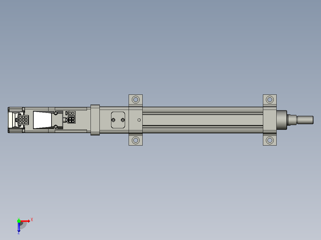 轻载电动缸TPA-ESR25-1002C-L100-M-LB-W-P10-C3俯视图