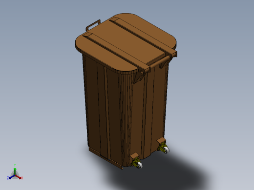 垃圾箱 垃圾处理设备sheet-metal-waste-bin-300l-模型格式为 sw stp x_t正等轴测缩略图