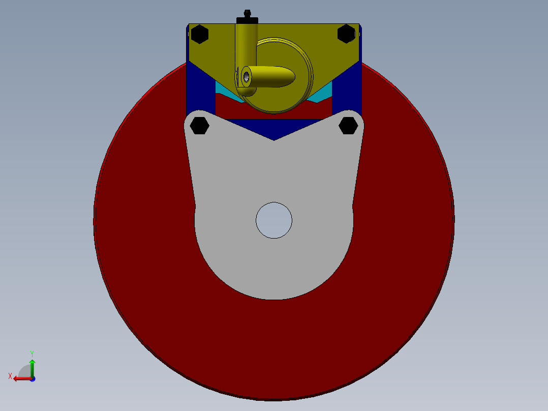 汽车盘式制动器设计后视图