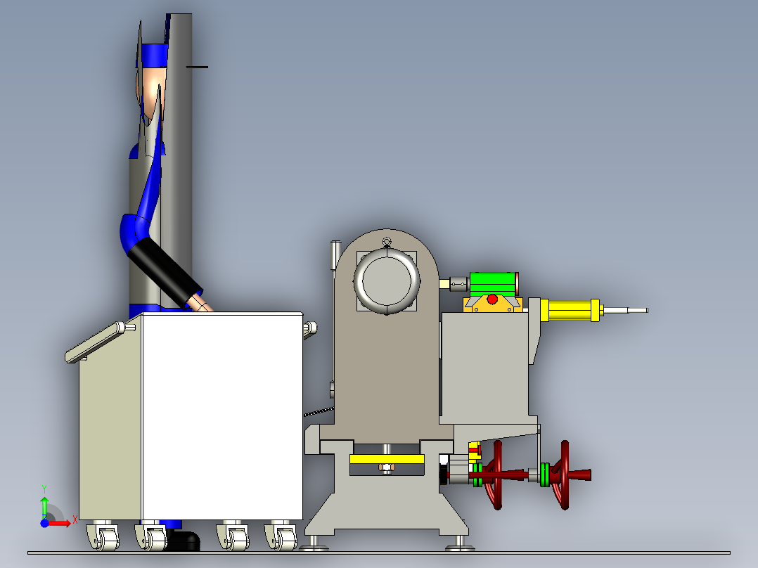 胶皮修剪机前视图