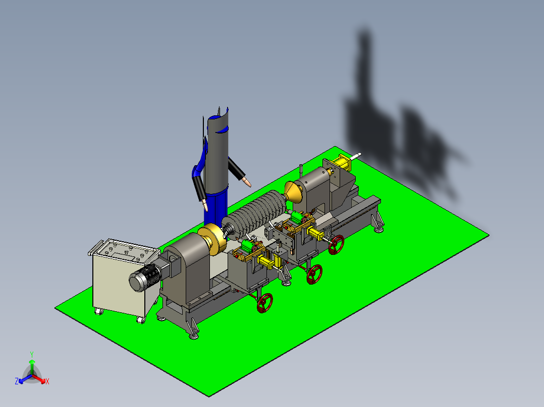 胶皮修剪机正等轴测图