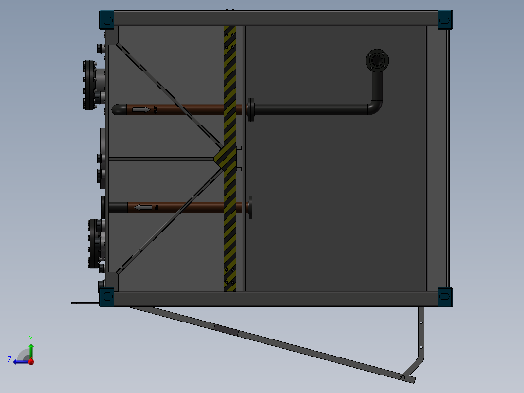 自行捆绑存储罐右视图