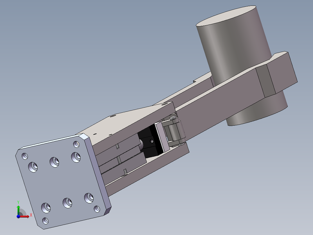 钉耙型气动夹爪气缸夹具两款气缸夹具图纸3d图纸前视图