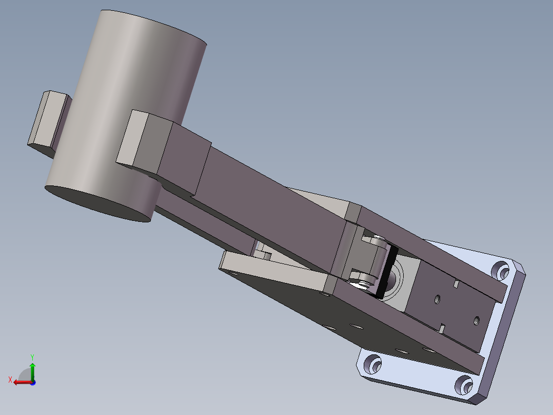 钉耙型气动夹爪气缸夹具两款气缸夹具图纸3d图纸后视图